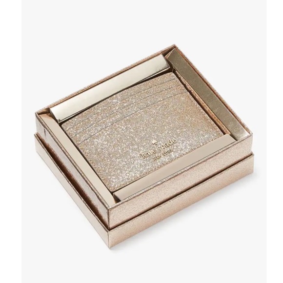 kate spade Handbags - COPY - Kate Spade GLIMMER SMALL SLIM CARD HOLDER new in box gold